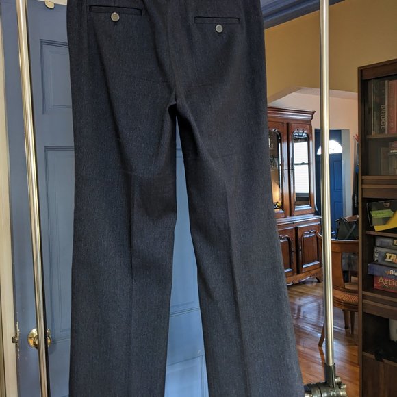 Anne Klein lightweight dress pants metallic navy boot cut - Picture 3 of 4